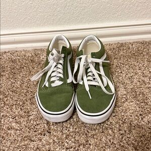 Vans Olive Green Sneakers with White Details